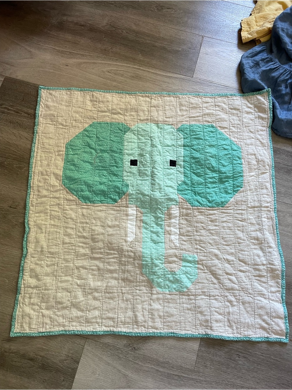 handmade elephant baby quilt